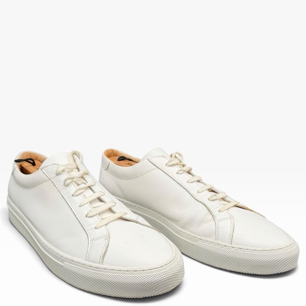 Suitsupply Mens White Leather Low Top Sneakers Shoes EU 44 US 11 Casual Craft